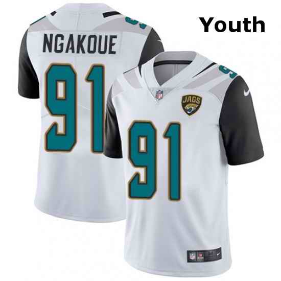 Youth Nike Jacksonville Jaguars 91 Yannick Ngakoue White Vapor Untouchable Limited Player NFL Jersey